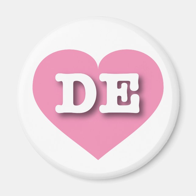 Delaware Pink Heart - I love DE Magnet (Front)