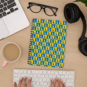 Delaware Pop Art Blue Gold Pattern Notebook