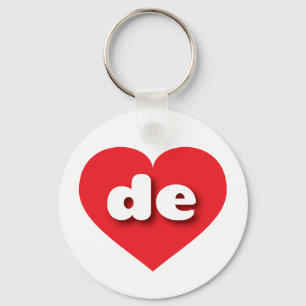 Delaware Red Heart - I love DE Key Ring