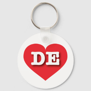 Delaware Red Heart - I love DE Key Ring