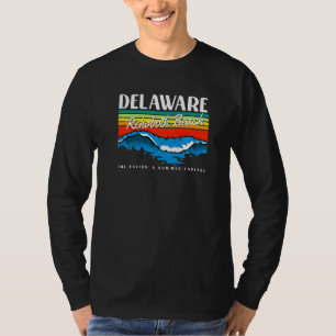 Delaware Rehoboth Beach Retro Surf Wave Graphic   T-Shirt