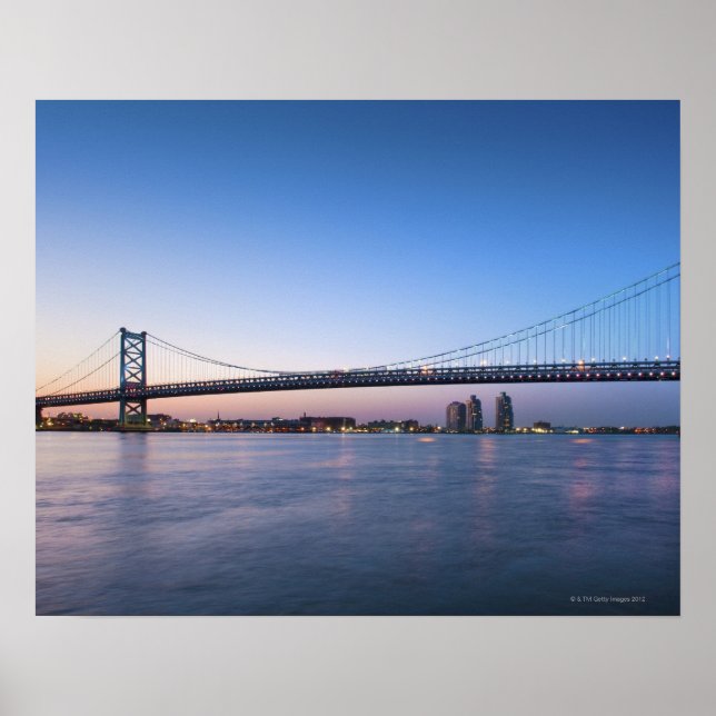 Delaware River, Ben Franklin Bridge Poster (Front)