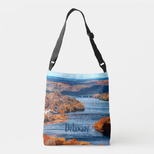 Delaware River Fall Leaves Crossbody Bag
