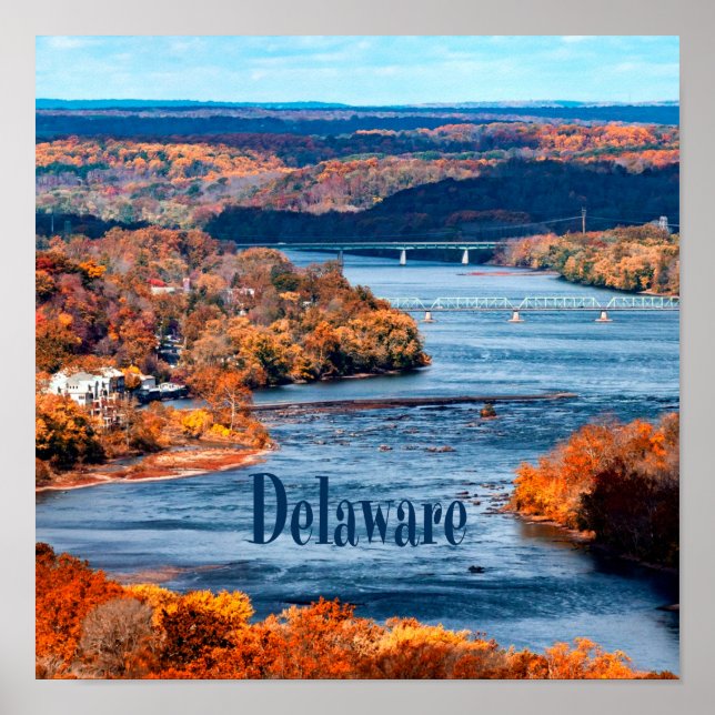 Delaware River Fall Leaves Poster (Front)