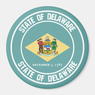 Delaware Round Emblem Magnet