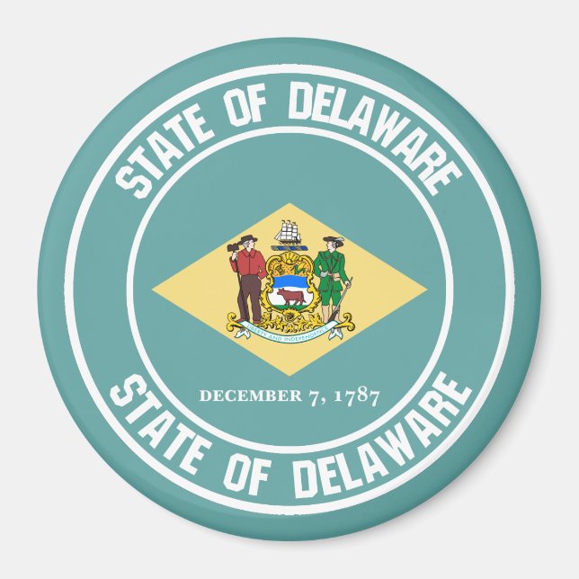 Delaware Round Emblem Magnet (Front)