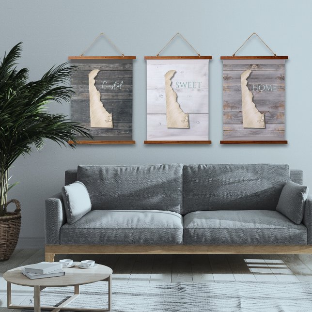 Delaware Rustic Wood Wall Tapestry Coastal Decor (Give your beach house a rustic feel with this Delaware tapestry set!)
