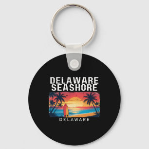 Delaware Seashore Delaware Men Women Surfing _1  Key Ring