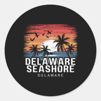 Delaware Seashore Delaware Surfing Surfer Classic Round Sticker