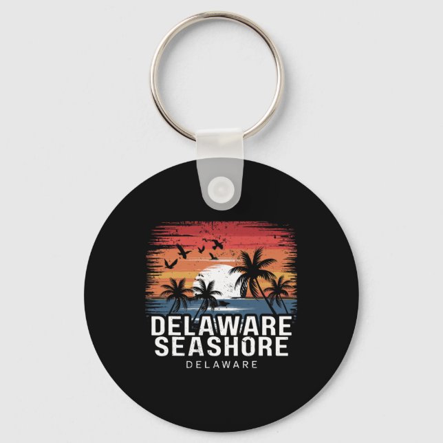 Delaware Seashore Delaware Surfing Surfer  Key Ring (Front)