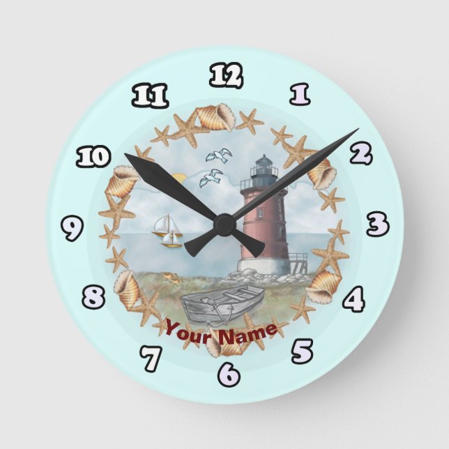 Delaware Shells Lighthouse  Clock (Front)