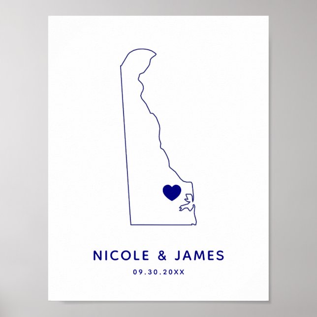 Delaware Sign, Wedding or Reception Welcome  Poster (Front)