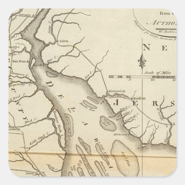 Delaware Square Sticker (Front)