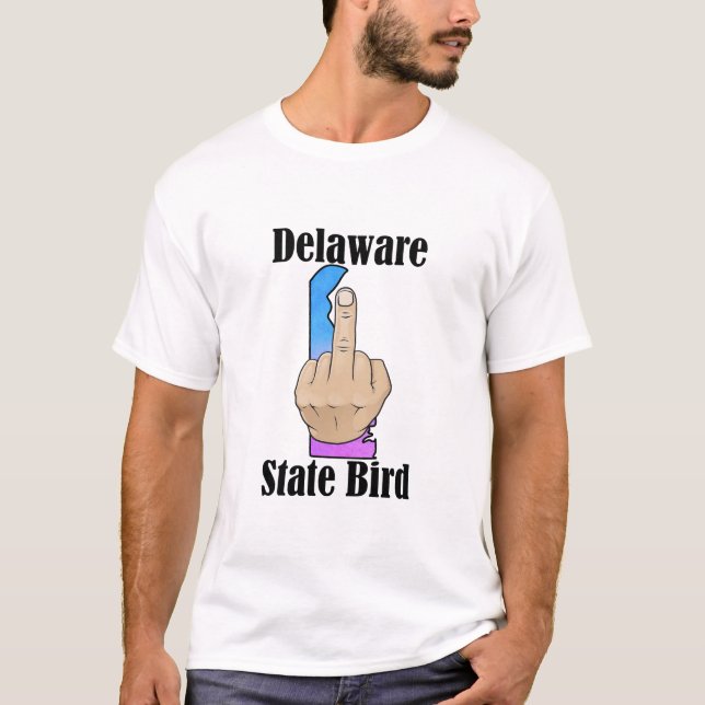 Delaware state bird t-shirt middle finger colour (Front)