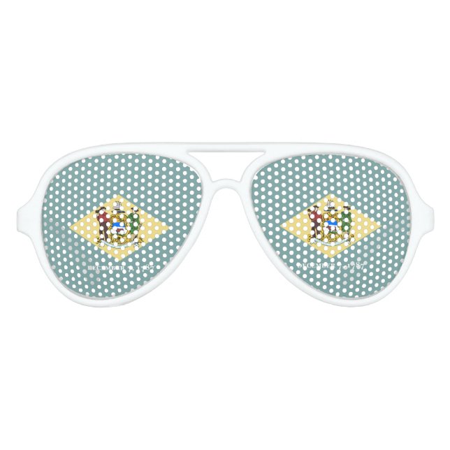 Delaware State Flag Aviator Sunglasses (Front)