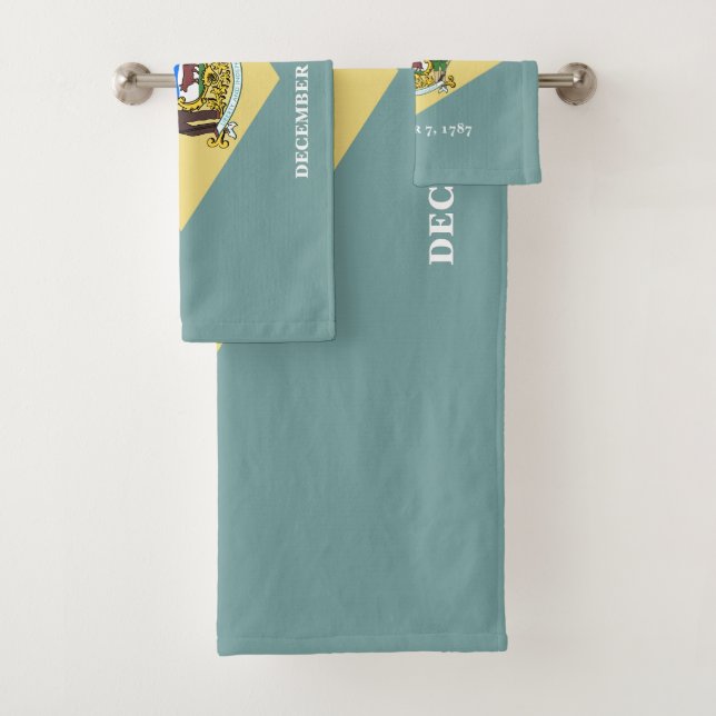 Delaware State Flag Bath Towel Set (Insitu)