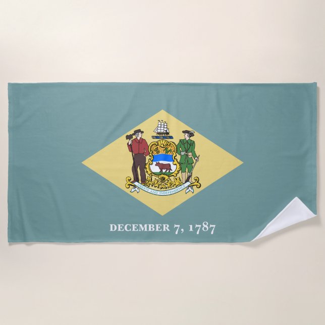 Delaware State Flag Beach Towel (Front)