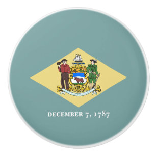 Delaware State Flag Ceramic Knob