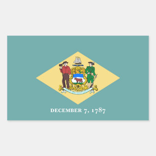 Delaware State Flag Design Rectangular Sticker
