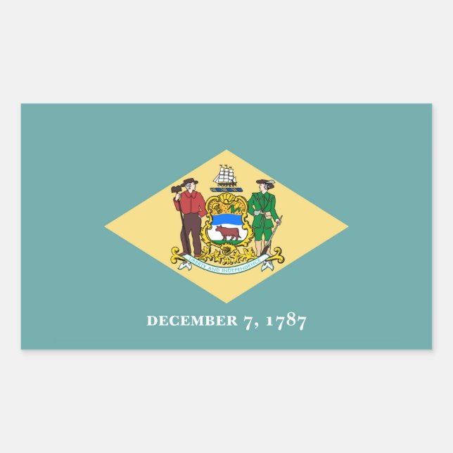 Delaware State Flag Design Rectangular Sticker (Front)