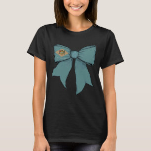 Delaware State Flag Girl Coquette Bow Ribbon T-Shirt