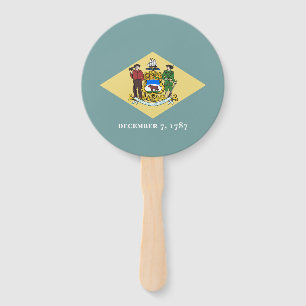 Delaware State Flag Hand Fan