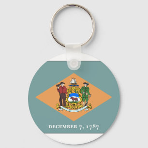 Delaware State Flag Key Ring