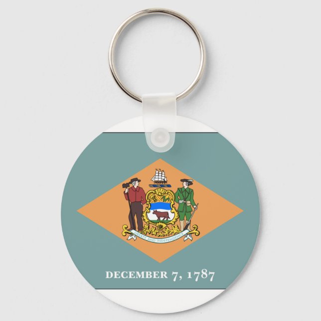 Delaware State Flag Key Ring (Front)