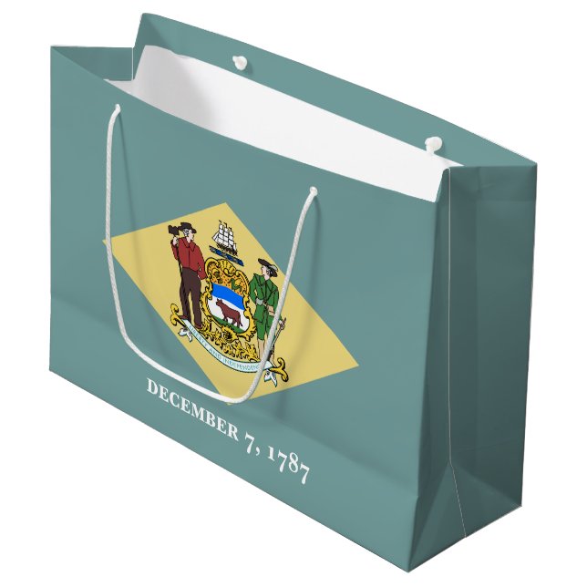 Delaware State Flag Large Gift Bag (Front Angled)