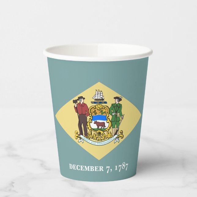 Delaware State Flag Paper Cups (Left)