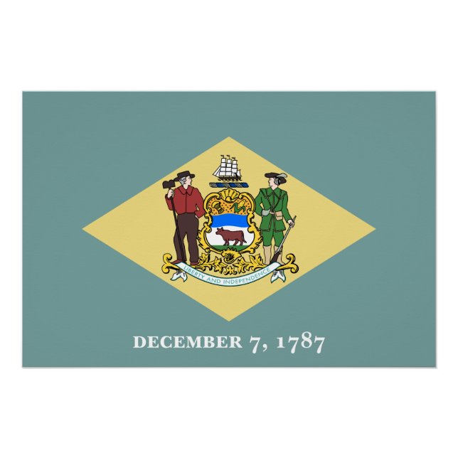 Delaware State Flag Poster (Front)