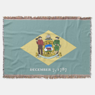 Delaware State Flag Print Patriotic Throw Blanket