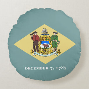 Delaware State Flag Round Cushion