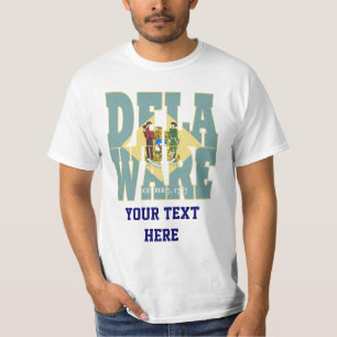 Delaware state flag text T-Shirt