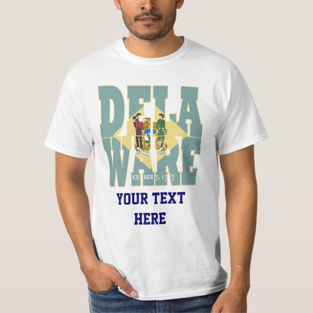 Delaware state flag text T-Shirt (Front)