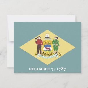 Delaware State Flag The First State Coat of Arms Postcard
