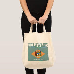 Delaware State Flag Tote Bags