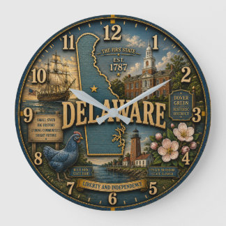 Delaware State Heritage Large Clock