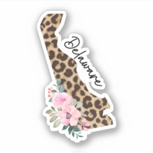 Delaware State Leopard Print With Flowers
