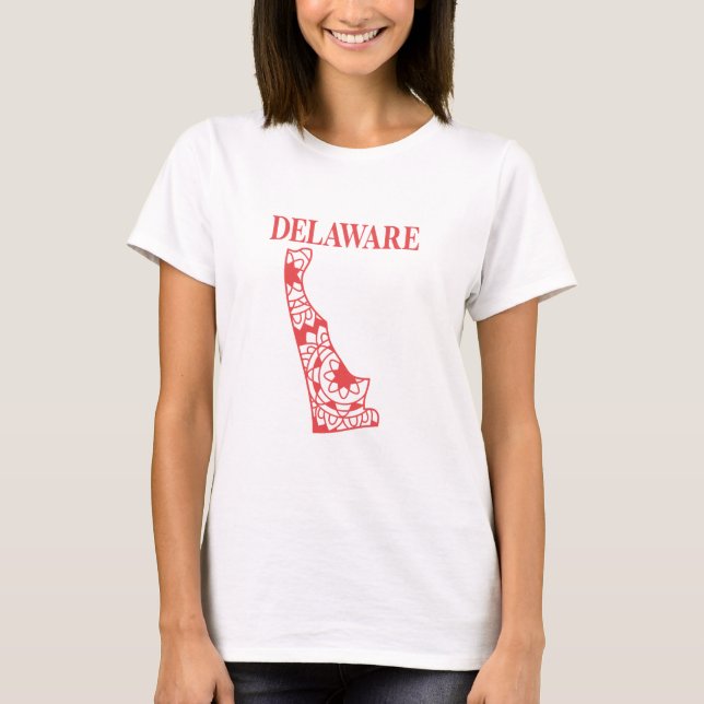 Delaware state mandala map, Made in Delaware T-Shirt (Front)
