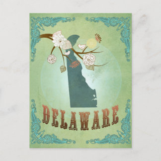 Delaware State Map – Green Postcard