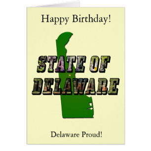 Delaware State Outline Map Birthday