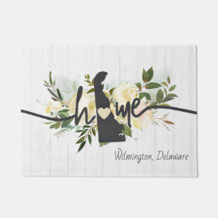 Delaware State Personalised Your Home City Rustic Doormat
