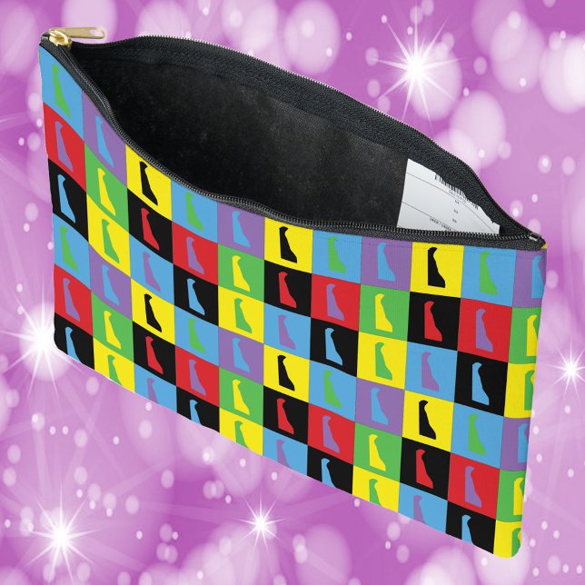 Delaware State Pop Art Pattern Accessory Pouch (A fun pouch with a pop art design featuring Delaware)