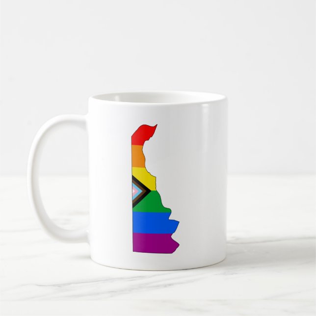 Delaware State Pride LGBTQ Progress Pride Coffee Mug (Left)