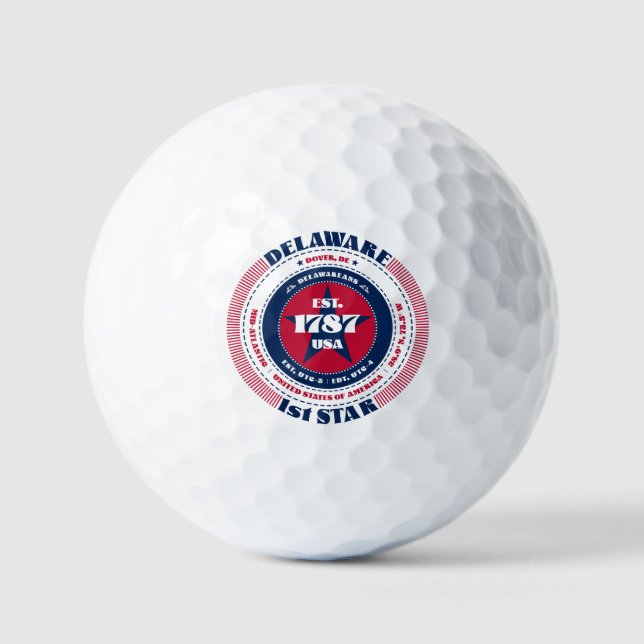 Delaware Statehood Patriotic Gift Golf Balls (Front)