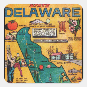 Delaware the Diamond State Square Sticker