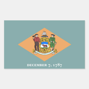Delaware The Diamond US State Flag Rectangular Sticker