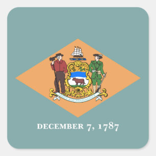 Delaware The Diamond US State Flag Square Sticker