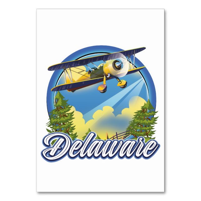 Delaware travel logo table number (Front)